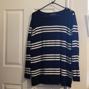 Navy with cream striped sweater